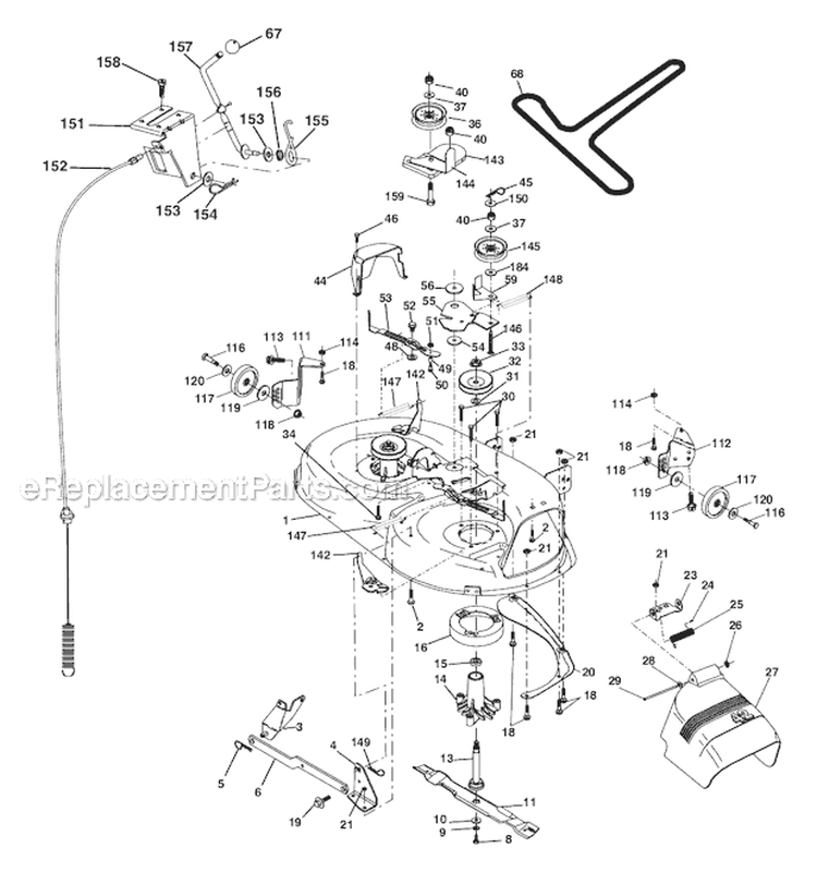 Page J Diagram and Parts List for WE165T42A  Weed Eater Lawn Tractor